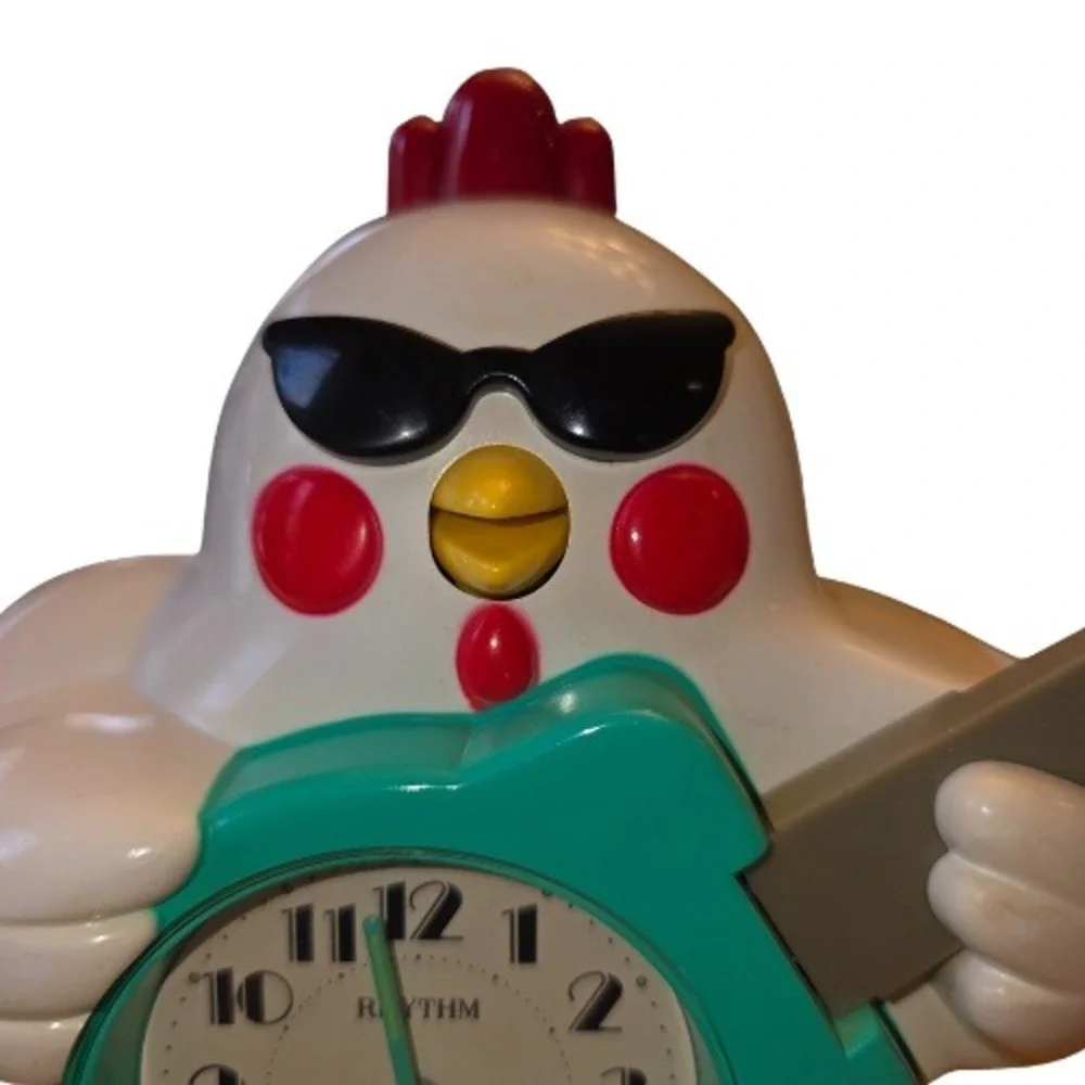 Vintage 90s Rock n Roll Chicken Rhythm‎ Japan Guitar Alarm Clock Rare Tested